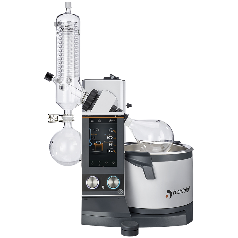Hei-VAP Ultimate Control - hand lift model with G3 vertical glassware |  Heidolph ASIA - research made easy